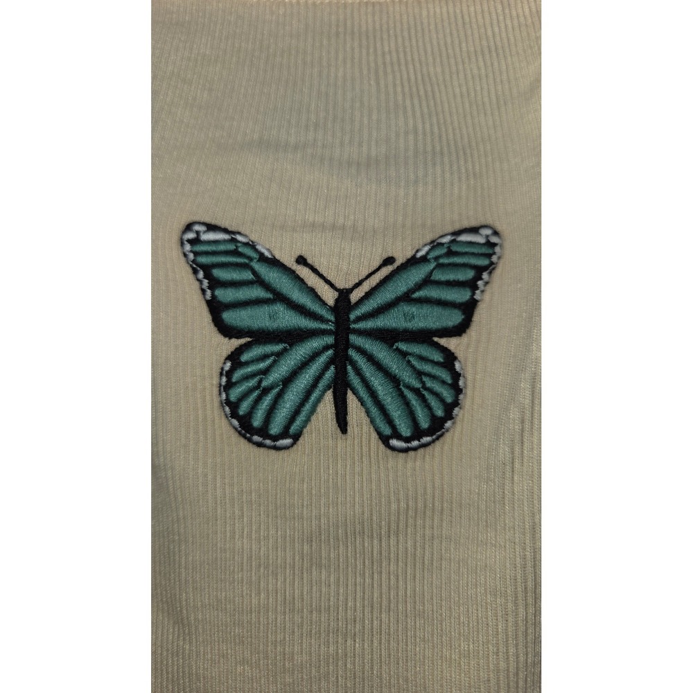 Melrose and Market Girls Ribbed Butterfly Patch Tank Top Size L 10/12 NWT - Picture 3 of 5